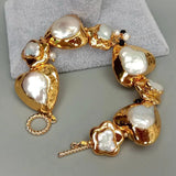 Baroque Pearl Gold Statement Necklace