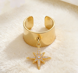 French Vintage Star & Heart Stainless Steel Ring