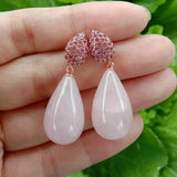 Rose Quartz Teardrop Earrings