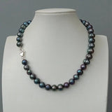 Silver Clasped Black Pearl Choker - AfterAmour
