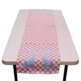 HAPPY EASTER Message Bunny Checkered Table Runner