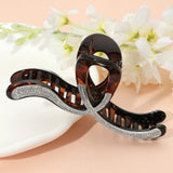 Stone Paved Wavy Frame Hair Claw Clip