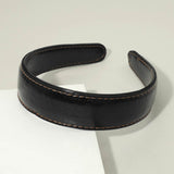 Classic Stitched Faux Leather Wide Headband