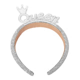 Pearl QUEEN Crown Accent Bling Studded Headband
