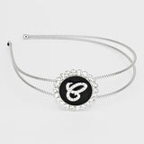 -E- Crystal Accented Initial Monogram Headband