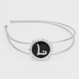 -L- Crystal Accented Initial Monogram Headband