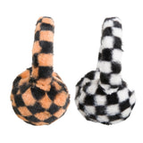 Faux Fur Plush Checkered Earmuffs