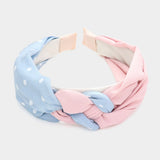 Polka Dot Patterned Braided Headband