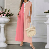 Summer Casual Color-Block Wide-Leg Jumpsuit