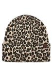 C.C Leopard Pattern Print Cuff Beanie