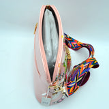 Crossbody Bag with Double Zipper Tassel Accent