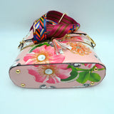 Crossbody Bag with Double Zipper Tassel Accent
