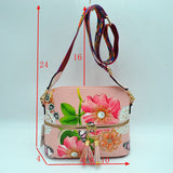 Crossbody Bag with Double Zipper Tassel Accent