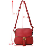 Plaid Accent Crossbody Bag with Adjustable Shoulder Strap