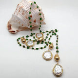 Green Coin Pearl Necklace