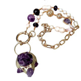 Raw Amethyst Pendant Necklace
