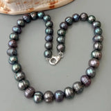 Silver Clasped Black Pearl Choker - AfterAmour