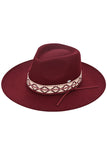 C.C Geometric Trim Band Vegan Felt Panama Hat