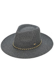 C.C Chain Trim Band Vegan Felt Panama Hat