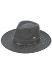 C.C Link Chain & Pleated Wide Band Vegan Felt Hat