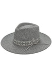 C.C Geometric Trim Band Vegan Felt Panama Hat