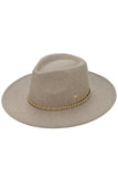 C.C Chain Trim Band Vegan Felt Panama Hat