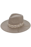 C.C Geometric Trim Band Vegan Felt Panama Hat