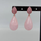 Rose Quartz Teardrop Earrings