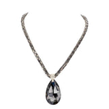 Teardrop Pendant Bling Necklace