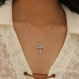 Fashion Crown & Cross Pendant Necklace