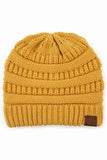 C.C Women's Ribbed Knit Solid Color Beanie