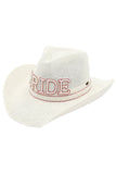C.C Women's Bride Pearl & Rhinestone Trim Cowboy Hat
