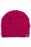 C.C Women's Ribbed Knit Solid Color Beanie