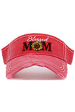 BLESSED MOM VINTAGE VISOR CAP