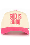 C.C GOD IS GOOD Embroidered Letter Two Tone Trucker Hat