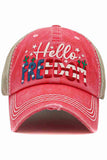 HELLO FREEDOM Vintage American Flag Theme Ballcap