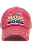WIFE MOM BOSS Vintage Ball Cap