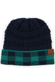C.C Buffalo Check Cuff Knit Beanie