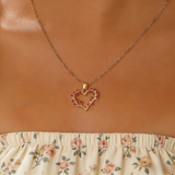 Sweet Branch & Heart Wreath Hollow Necklace