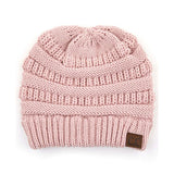 C.C CRISS CROSS PONYTAIL KNIT BEANIE