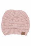 C.C Women's Ribbed Knit Solid Color Beanie