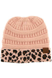 C.C Leopard Cuff Ribbed Beanie