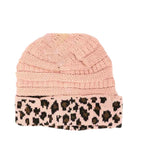 Matching Cuff Leopard Print C.C Beanie Tail