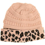 Matching Cuff Leopard Print C.C Beanie
