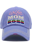 WIFE MOM BOSS Vintage Ball Cap