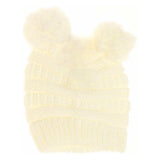 BABY Solid Double Pom C.C Beanie