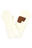 C.C Solid Color Knitted Mitten Gloves
