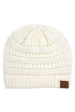 C.C Women's Ribbed Knit Solid Color Beanie