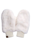 C.C Women's Faux Fur Pop Top Mittens Gloves Shepherd Lining