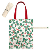 Christmas Poinsettia Printed Foldable Eco Bag